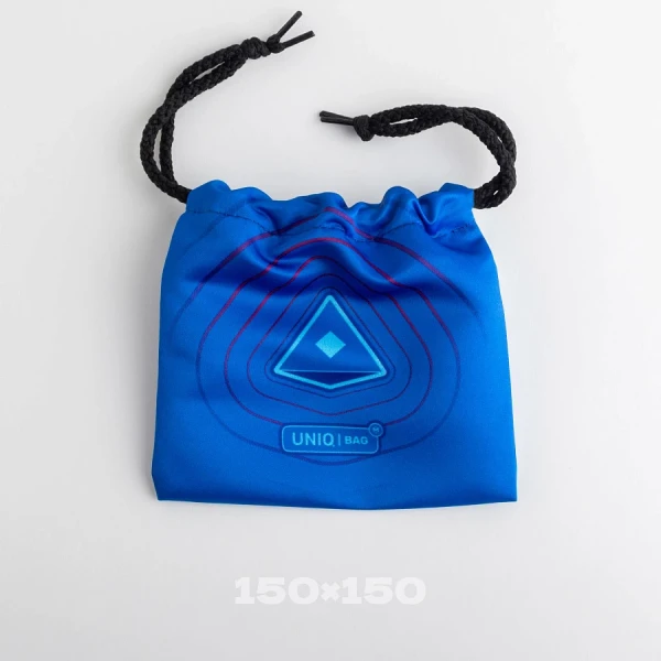 Тканевый мешок с печатью синий, 15*15, со шнурком