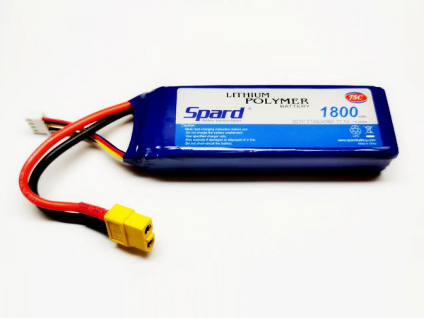 Аккумулятор Li-Po Spard 1800mAh, 11,1V, 75C, XT60