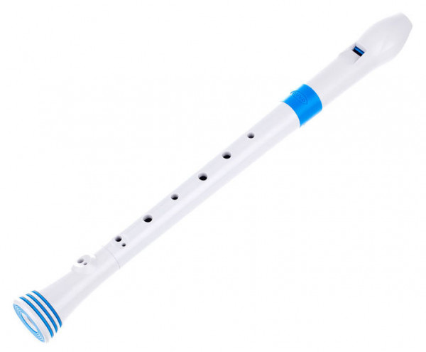 NUVO Recorder (White/Blue) блокфлейта сопрано барочная, строй С (До) + кейс и таблица аппликатуры