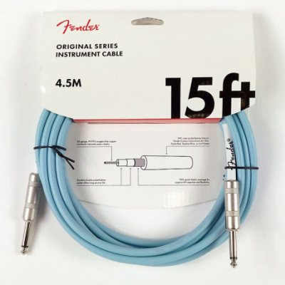 FENDER 15' OR INST CABLE DBL инструментальный кабель, синий, 15'