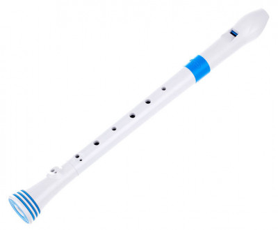 NUVO Recorder (White/Blue) блокфлейта сопрано немецкая, строй С (До) + кейс и таблица аппликатуры