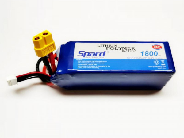 Аккумулятор Li-Po Spard 1800mAh, 22,2V, 75C, XT60