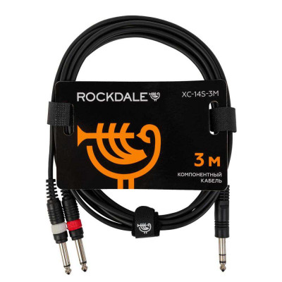 Кабель ROCKDALE XC-14S-3M, 2 mono jack - stereo jack, 3 м