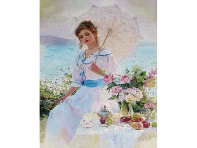 Картина по номерам 40х50 В ЖАРКИЙ ПОЛДЕНЬ (35 цветов)