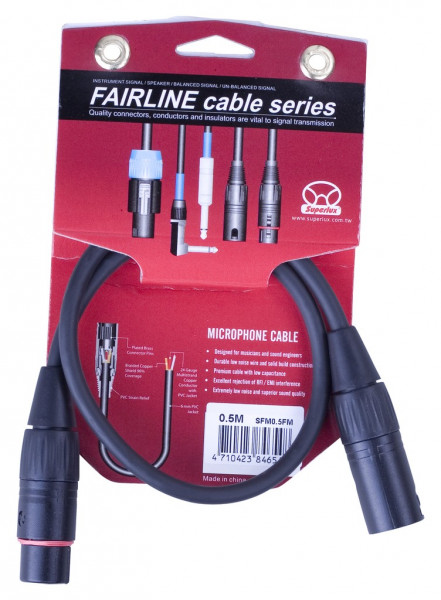 Балансный микрофонный кабель Superlux SFM0.5FM, XLR3F-XLR3M