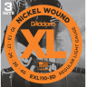 Струны для электрогитары D'ADDARIO EXL110-3D Regular Light, никель, 10-46, 3 комплекта