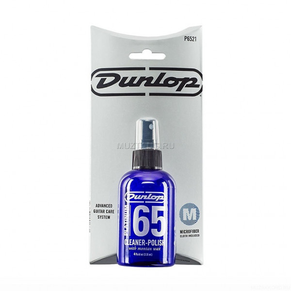 DUNLOP P6521 Platinum 65 Cleaner Polish комплект спрей-очиститель/полироль для гитары с салфеткой