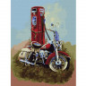 Картина по номерам с цветной схемой на холсте 30х40 Харлей Дэвидсон (20 цветов)