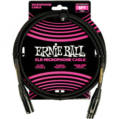 Кабель микрофонный ERNIE BALL 6390 разъем XLR - XLR, 1,52 м черного цвета