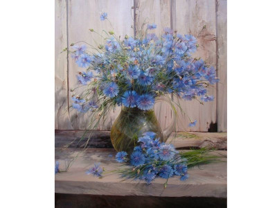 Картина по номерам 40х50 Васильки (28 цветов)