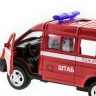 Машина "АВТОПАНОРАМА" инерц. "ГАЗель"(пожарная) 1/50, в/к 14,5*8*5,5 см