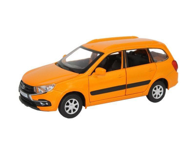 Машина "АВТОПАНОРАМА" LADA GRANTA CROSS,оранж, 1/24, свет, звук, инерция, в/к 24,5*12,5*10,5 см