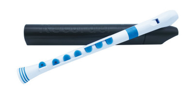 NUVO Recorder+ (White/Blue) блокфлейта сопрано немецкая, строй С (До) + кейс