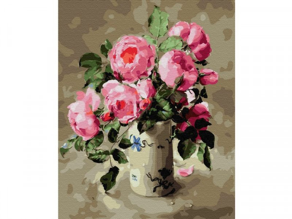 Картина по номерам 40х50 Розовый букет (26 цветов)