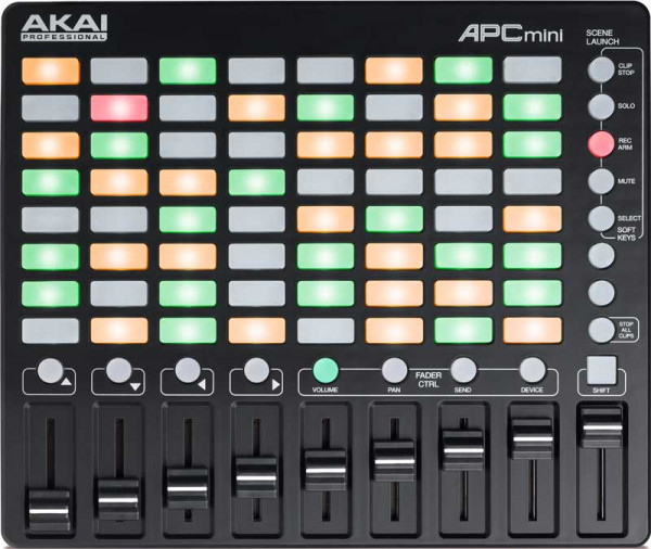 AKAI PRO APC MINI USB контроллер для Ableton, сетка Clip Launch 8x8, 8 поканальных фейдеров, 1 мастер фейдер