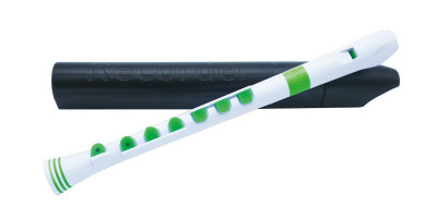 NUVO Recorder+ (White/Green) блокфлейта сопрано немецкая, строй С (До) + кейс