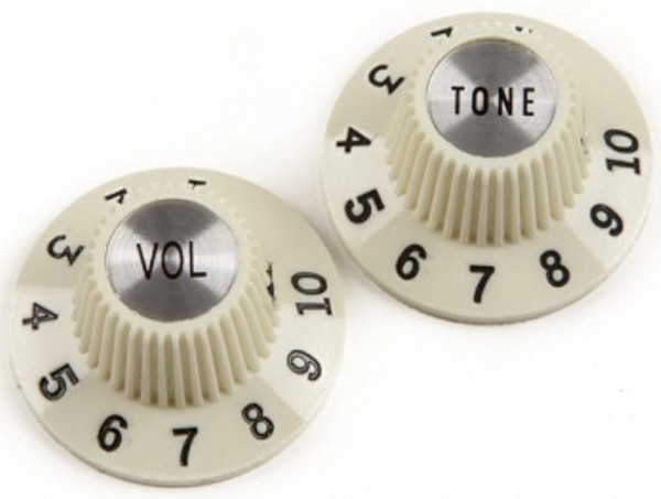 FENDER Pure Vintage 1965 Jazzmaster® 'Witch Hat' Knobs (2) Vintage White ручки для Jazzmaster