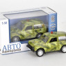 Машина "АВТОПАНОРАМА" инерц. ВАЗ 2121 1/50, в/к 12*7*5,5 см, защитный зеленый