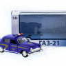 Машина "АВТОПАНОРАМА" инерц. ГАЗ-21 (милиция) 1/43, в/к 14*7*5,5 см