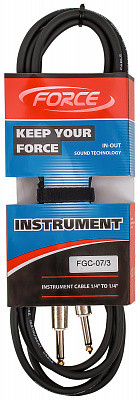 FORCE FGC-07/3 - Шнур гитарный Jack1/4"(M)-Jack1/4(M) (3мх6мм)