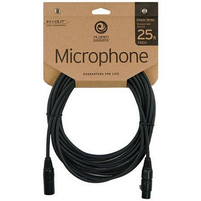 PLANET WAVES PW-CMIC-25 микрофонный кабель XLR мама-XLR папа 7,5 м