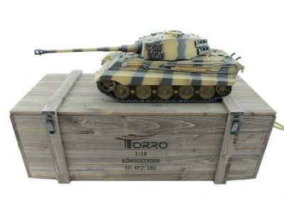 Р/У танк Torro King Tiger (башня Henschel) 1/16 2.4G, ВВ-пушка, деревянная коробка