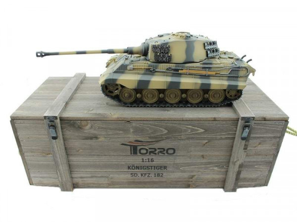 Р/У танк Torro King Tiger (башня Henschel) 1/16 2.4G, ВВ-пушка, деревянная коробка