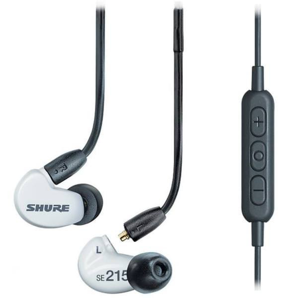 SHURE SE215SPE-W-UNI-EFS Наушники внутриканальные (наушники вставные) с одним драйвером, цвет белый. Гарнитурный кабель TRRS 3.5