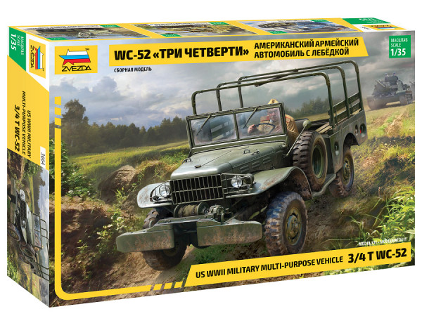 Американский армейский автомобиль WC-52 "Три четверти" с лебедкой 1/35