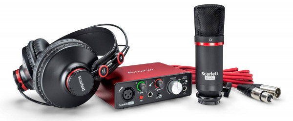 FOCUSRITE Scarlett Solo Studio 2nd Gen студийный комплект (Scarlett Solo 2nd Gen, наушники, микрофон, ПО, микрофонный кабель).