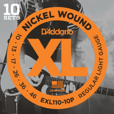 D'ADDARIO EXL110-10P Regular Light 10-46 10 комплектов струны для электрогитары