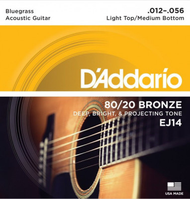 D'ADDARIO EJ14 Light Top / Medium Bottom 12-56 струны для акустической гитары