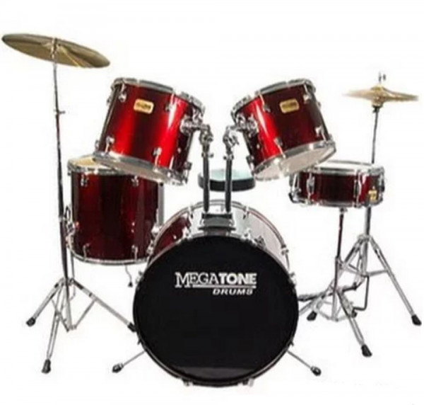 MEGATONE MD-225A MRW (22"x16". 16"x16". 13"x11". 12"x10". 14"x5.5") установка + стойки (для тарелок, Hi-hat, малого барабана), педаль для бас-барабана, стул