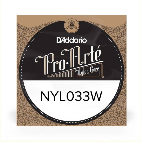 Одиночная струна для классической гитары D'ADDARIO NYL033W калибр 33, обмотка серебро