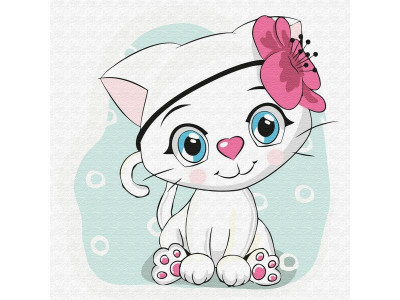 Набор юного художника 20Х20 КОШЕЧКА-КРАСОТКА. (11 цветов)