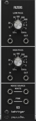 Модульный синтезатор BEHRINGER 923 FILTERS фильтов High Pass и Low Pass с генератором белого и розового шума