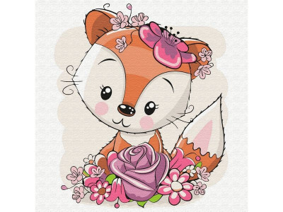 Набор юного художника 20х20 Лисенок в цветах (12 цветов)