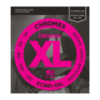 D'ADDARIO ECB81-5SL, Light, 45-132, Super Long Scale струны для 5-струнной бас-гитары