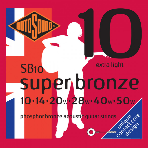 ROTOSOUND SB10 STRINGS PHOSPHOR BRONZE струны для акустической гитары, покрытие - фосфорированная бронза, 10-50