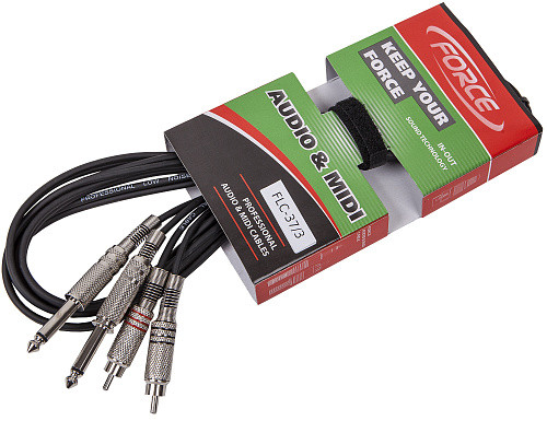 FORCE FLC-37/3 - аудио шнур 2хRCA-2xJack mono (3,0м)