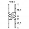 ADAM HALL 6103 - профиль алюминиевый (паз 9.5 мм), для крышки. Длина 4м (цена за 1 м)