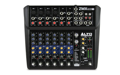 Alto ZMX122FX микшер, 4 моновхода, 2 стерео, 2 AUX-шины, процессор эффектов