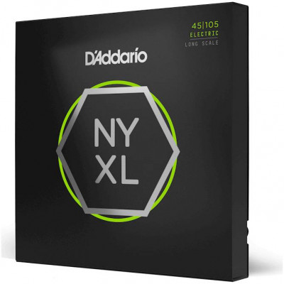 Комплект струн для 4-струнной бас-гитары D'ADDARIO NYXL45105 калибр 45-105, Light Top/Medium Bottom