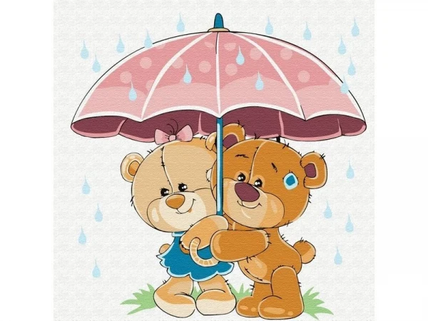 Набор юного художника 20х20 Медвежата в летний день (12 цветов)