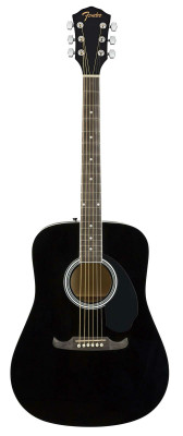 FENDER FA-125 DREADNOUGHT BLACK WN акустическая гитара с чехлом