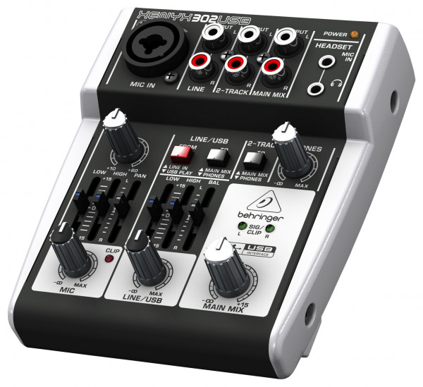 BEHRINGER 302USB 5-входов микшерный пульт, с микрофонными предусилителем XENYX, USB/аудио интерфейсом