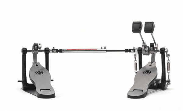 GIBRALTAR 4711ST-DB Strap-drive Double Pedal кардан для бочки с кевларовыми ремнями, двойные бойки