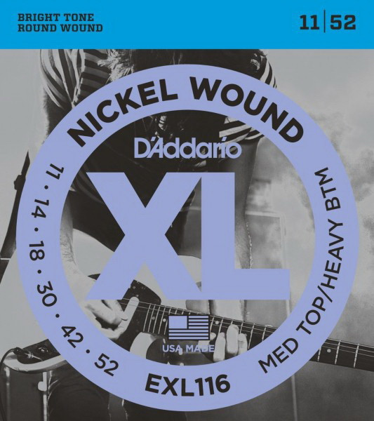 D'ADDARIO EXL116 Medium Top / Heavy Bottom 11-52 струны для электрогитары