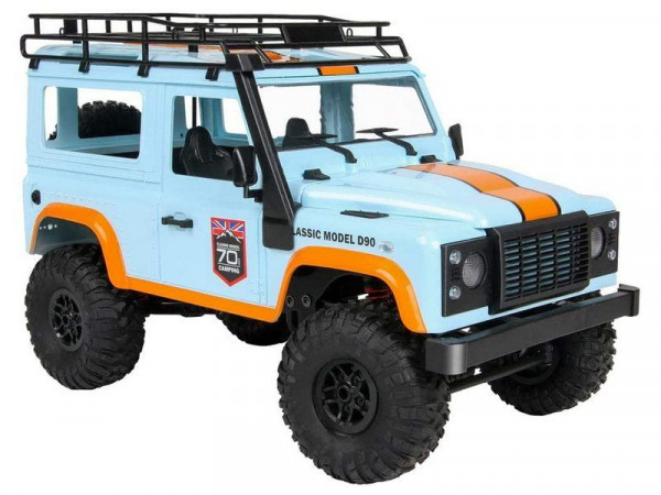 Радиоуправляемая машина MN MODEL английский внедорожник Defender  D90 (голубой) 4WD 2.4G 1/12 RTR