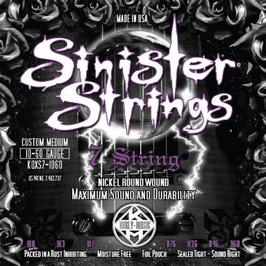 KERLY KQXS7-1060 Sinister 7 Strings Nickel Plated Steel Tempered струны для 7-струнной электрогитары